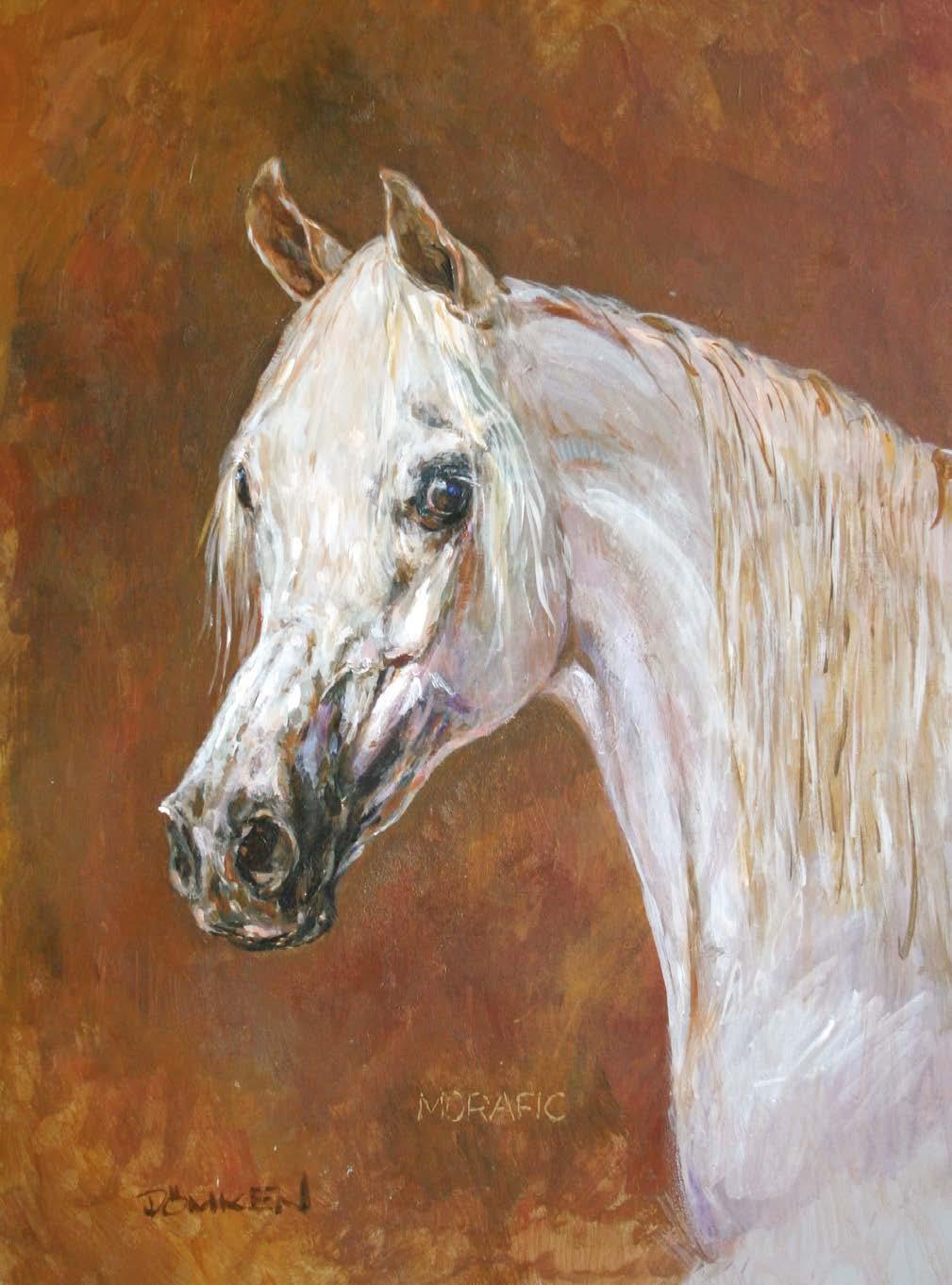 Original acryl painting of the stallion Morafic.
