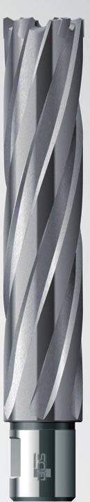 Carbide core drills overlong > 75 mm cutting depth > up to ø 60 mm: 19 mm Weldon shank ( 3 / 4 > from ø 61 mm: 32 mm Weldon shank (1 1 / 4 Carbide core drills extra long > 110 mm cutting depth > up