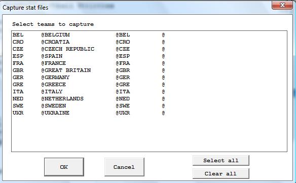 The Automated ScoreBook Data Entry Then you will see the list of the teams, like this: