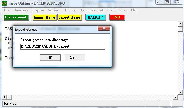 The Automated ScoreBook Data Entry Export the game and send the game files to the server Before starting a Tournament, the CO will have created a specific folder