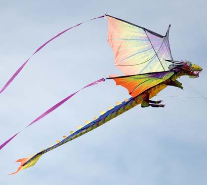 Box-shaped kites can hang still in the air for a long time.