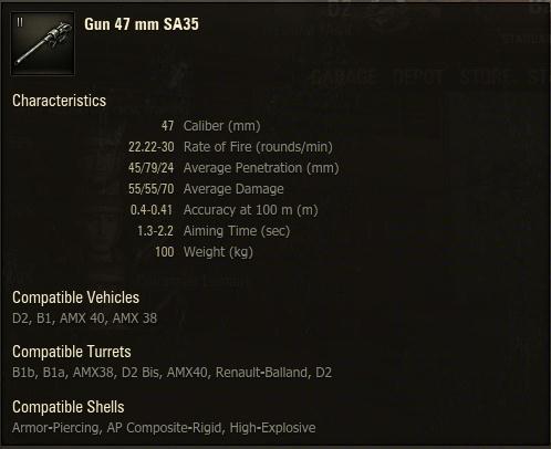 Better have some free exp prepared to research a better gun. 2. 47mm SA35 Finally!