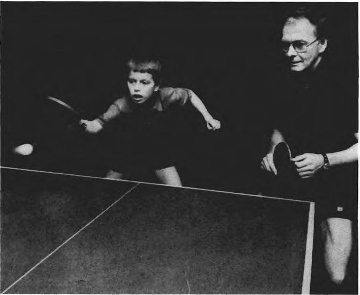 Les bridges the Generation Gap Since veteran table tennis star Les D'Arcy, aged 62, joined 12-year-old schoolboy champion Chris Oldfield in the Public Works side playing in the Super Division of the