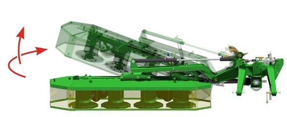 Central suspension (spring in standard equipment- hydropneumatic option), 2. Hydraulic lifting to transport position in standard equipment, 3. High, even in tough conditions, 4.