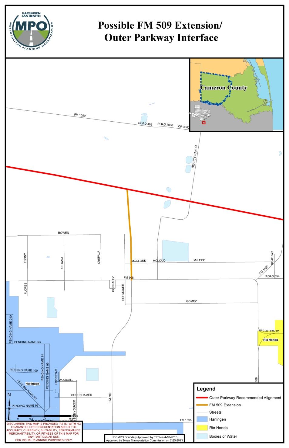 Priority 13 - FM 509 Extension Expand FM 509 north to connect to the proposed Outer Parkway (FM 1925) Project, an