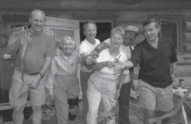 Opening the newly constructed Fay Hut, August 2005 PHOTO BY RICHARD BERRY her memory is preserved by the very popular tribute inscribed with her name, the Elizabeth Parker Hut, maintained in one of