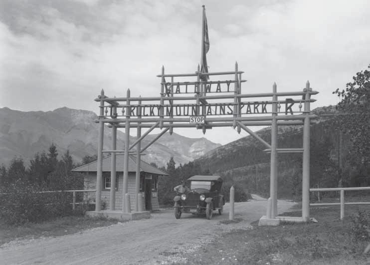 This Gateway to Rocky Mountains Park was located in Kananaskis until 1930 PHOTO COURTESY OF THE WHYTE MUSEUM OF THE CANADIAN ROCKIES By virtue of its constitution, the Alpine Club is a national trust