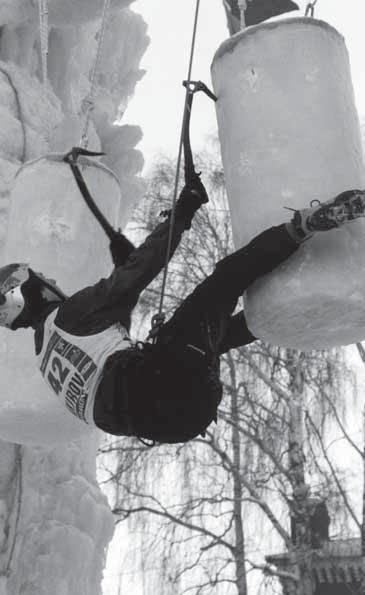 With all the major peaks climbed by at least their simplest routes, mountaineering took a different turn. The exhilaration of achievement moved indoors onto climbing walls, and outdoors onto icefalls.