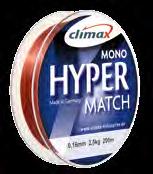! Important: extremely smooth line surface sinking CLIMAX HYPER MATCH The Hyper Match was created especially for the demands of match fishing.