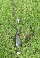 The best way to learn to take a divot is to have some acceleration in your swing and to hit down on the ball.