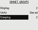 The damping applies to all SimNet units in the same SimNet groups. Refer SimNet groups on page 28. Note: This is an internal damping on the display only. It will not change the data on the network.