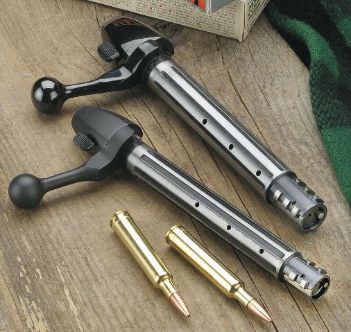 Weatherby bolt (right) and the six locking lugs on the.240 versus nine on the larger.257.