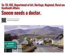 Sneem Community Notice Board Issue 186 3rd August 2017 Monthly Sneem needs a Doctor FREE A Petition has been started on line and a paper one in the locality.