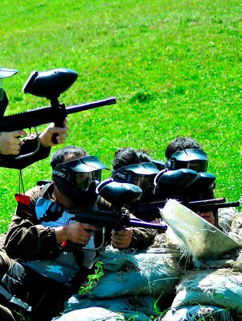 PAINTBALL There are many different formats to experience, always under the expert guidance of our staff. Paintball is especially popular for companies on team-building days.