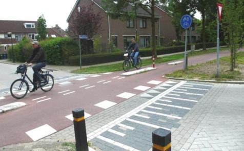 0 m width in two-way traffic Spatial separation from pedestrians necessary
