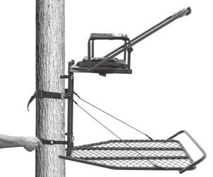 Thread the strap through the D-ring welded on the H-frame and wrap around the tree trunk and thread it as shown in Figure 11.