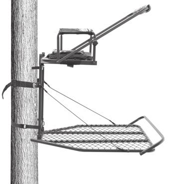 FIGURE 12 STANDING PLATFORM SECURE TO TREE REMOVING YOUR MASTIFF XL TREESTAND STEP 1: Using your Big Dog Treestands full-body fall arrest lineman s belt, climb to your treestand.