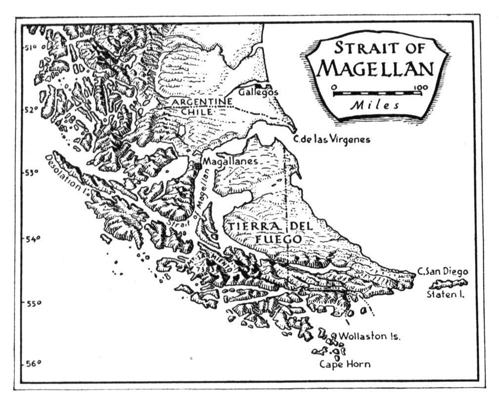 Finally, the remaining ships found a way through Today, this passage is known as The Straits of Magellan Look how narrow and