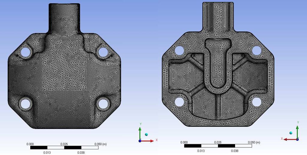 6.2 ANSYS Mechanical NJ Aluminum Cylinder Head 1. Geometry is imported from a Pro/ENGINEER model. 2.