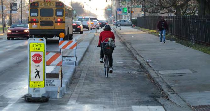 31st Street Curb Separated Bike Lane From