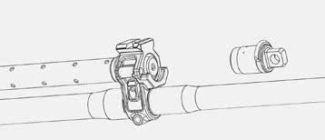 3. Install the operating rod assembly: a. Insert the operating rod assembly into the gas tube. Ensure the end with the charging handle notch enters first, notch facing down. b.