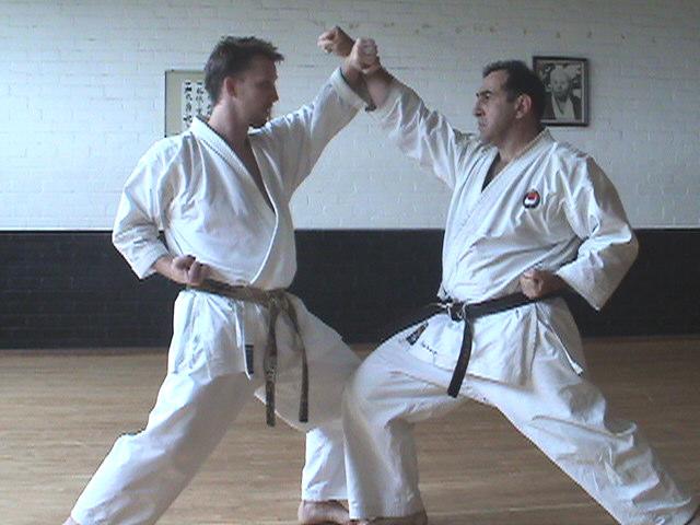 Intermediate Level (see below): Using the front leg to kick, same as the first drill, except block normally