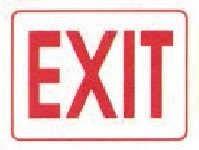 5.2.5 Exit Signs 5.2.5.1 A non-illuminated exit sign shall be readily visible with letters no less than six inches in height with a brush stroke width of at least ½ inch to ¾ inch. 5.2.5.2 Standard color of the background is white, with red or black letters.