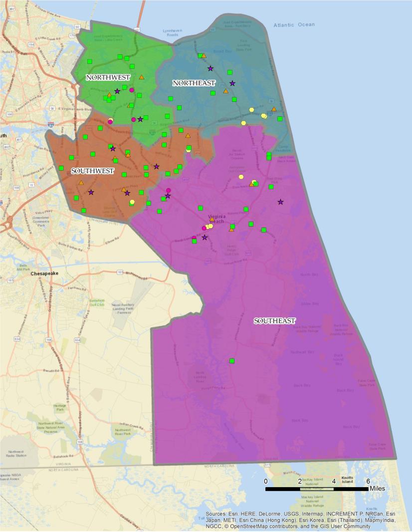 P L A N N I N G A R E A S Division separated into 4 Planning Areas Based on high school boundaries and geography More manageable than looking at all schools Division-wide