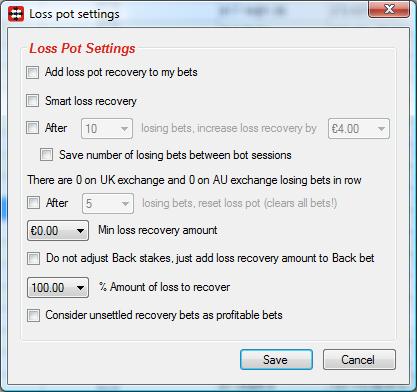 There is also option to save loss pot, so that next time you start bot it loads loss pot from previous session.