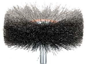 Wire Products Crimped Wire Radial Brushes Offers shorter trim length for more aggressive brushing action. Ideal for hard-to-reach areas. Wire Size Stem Trim Max Stainless 1-1/2.