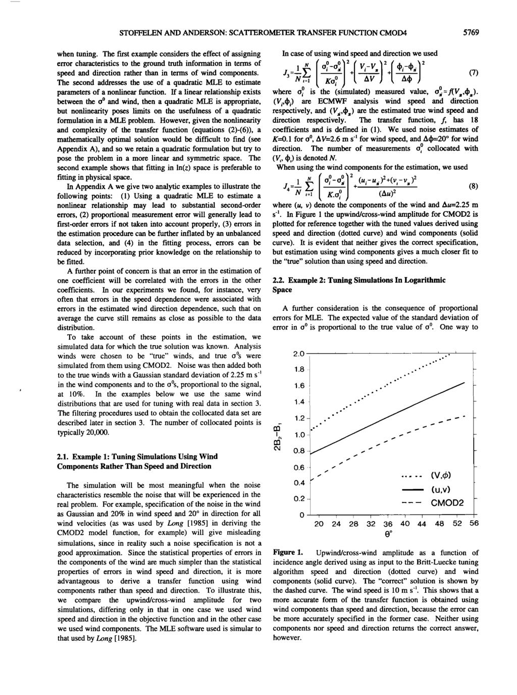 STOFFELEN AND ANDERSON: SCATYEROMETER TRANSFER FUNCTION CMOD4 5769 when tuning.