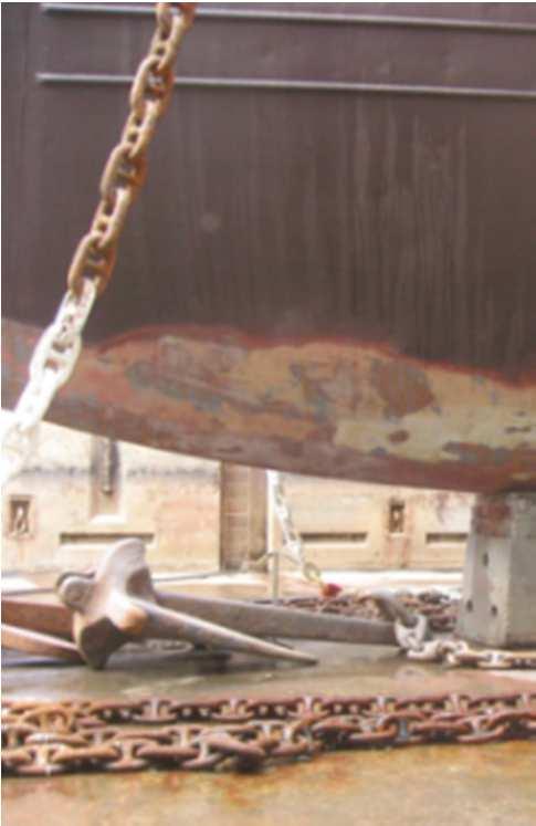 Class involvement with inspection of anchor and anchor chain Class inspections: All materials to be certified by class