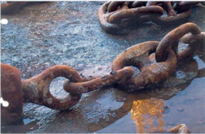 4. The anchor chain Thickness reduction due to wear and tear of the anchor chain must be carefully monitored The maximum allowable reduction of