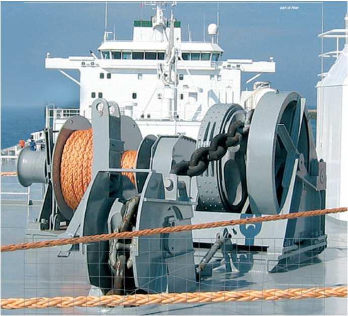 6. Anchor windlass Minimum lifting capacity for the anchor windlass is three lengths of chain (82,5m) and anchor submerged The brake must be able to hold