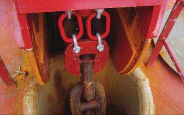 vibrations of the anchors may cause loosening of securing pins in anchor shackles Broken claws, hooks etc.