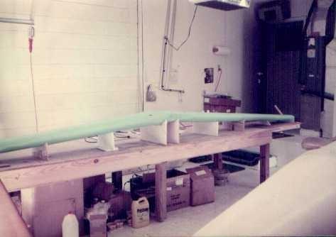 April 1994 The main wing core has been prepaired for glassing.
