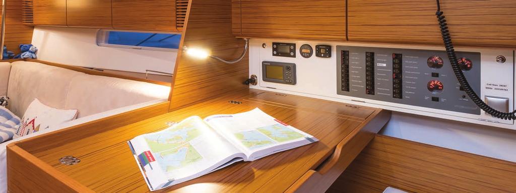 NAV STATION Nav station The standard layout of the Xc 42 features a outboard of the chart table. This panel also houses dedicated forward facing navigation station.