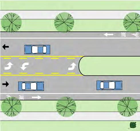 to make a right turn. The presence of a bicycle in the curb lane also adds to the weaving of traffic if there is not sufficient lane width to pass the bicycle while staying within the lane.