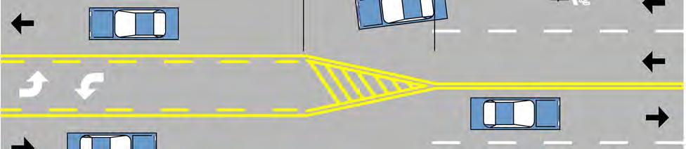 two motor vehicle lanes are needed to accommodate motor vehicle stacking at signalized