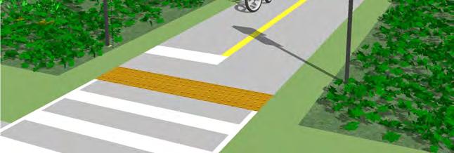 Road View Key Recommendations: On the right side, a No- Motor-Vehicle Sign and a Bicycle Yield-to-Pedestrian Sign should be