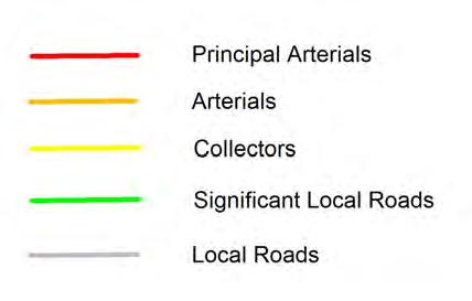Fig. 2.1G. Road Functional Class Legend The National Functional Classifications are referenced in AASHTO guidelines and the guidelines in this document.