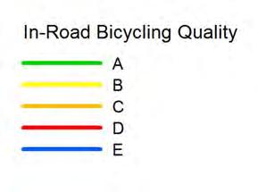 Fig. 2.3C. In-Road Bicycling Quality Assessment Legend In-road bicycling facilities, improve the quality of the bicycling experience on busy roads.