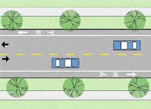 Trees should be placed a minimum 5 back from the face of curb on Arterials and a minimum of 2 back from the face of curb on