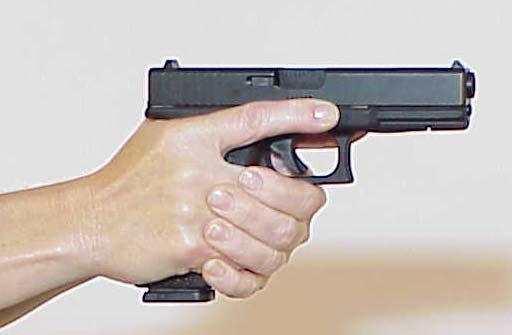 The handgun will act like a lever in the shooter s hands and muzzle flip will increase. CORRECT WRONG c.