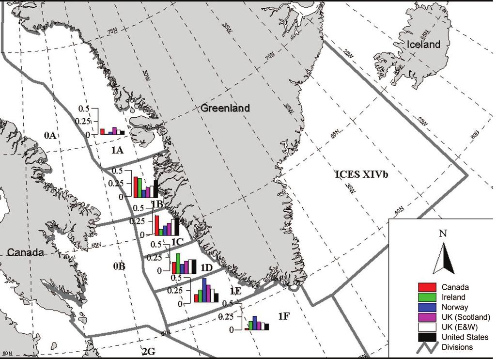 Distribution and biological characteristics of Atlantic salmon at Greenland based on tag returns 1591 Figure 1.