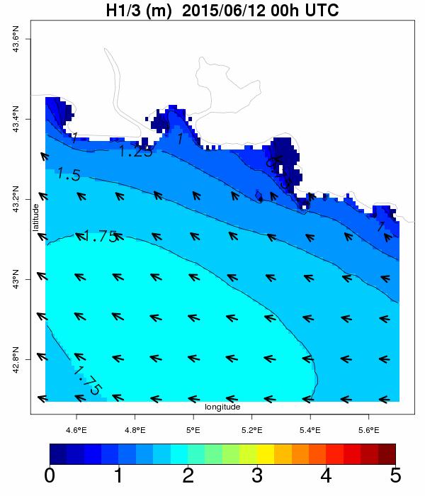 wave height between 00h UTC and 12h
