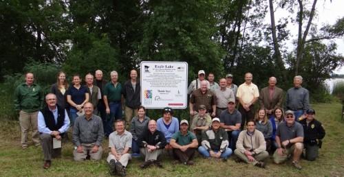 The ceremony at Eagle Lake was a celebration of the recent efforts by DNR shallow lakes staff in increasing the number of designated wildlife lakes in Minnesota.