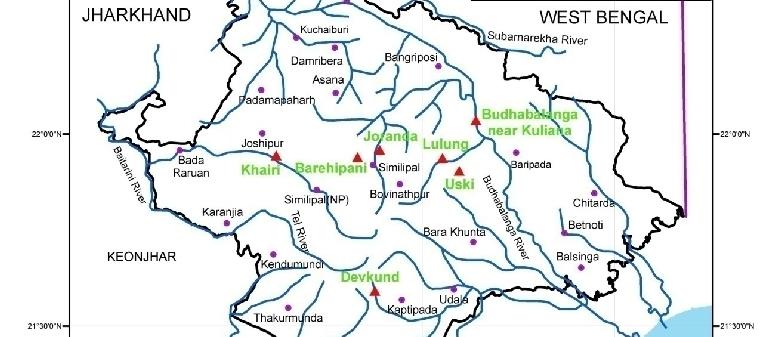 Baliarsingh, Kosygin, Swain and Nayak 65 Fig. 1. Drainage map of Similipal Biosphere Reserve, Mayurbhanj district, Odisha showing collection sites.