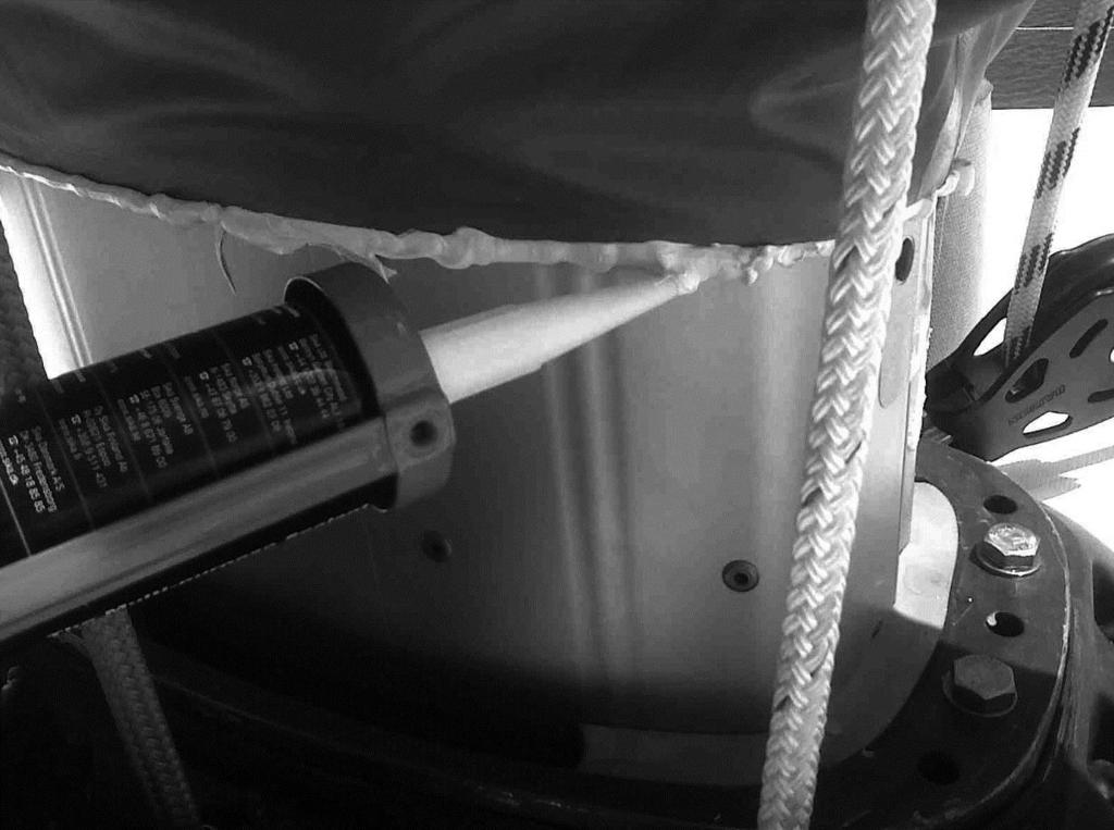 3 3. Sealing of mast coat Leakage between mast coat and mast is sealed using the enclosed SIKAFLEX sealing compound.