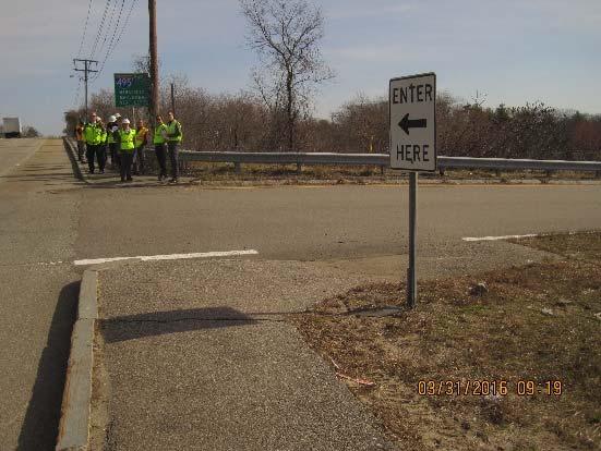It was observed that there were yield markings provided for the Northbound and Southbound off-ramps but there were no markings or signs for the I-495 Northbound and Southbound on-ramps.